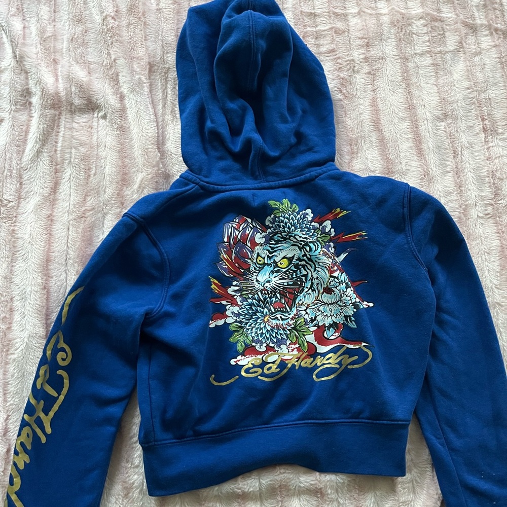 Ed Hardy Royal Blue Zip Up